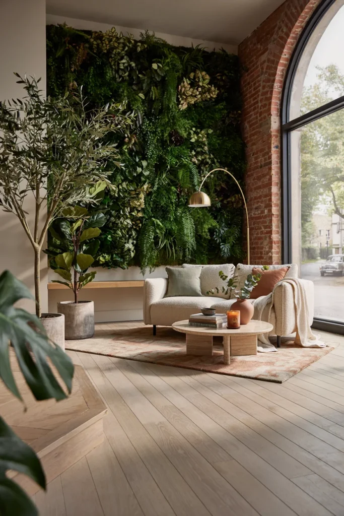 Biophilic Design with Mature Indoor Trees and Living Walls