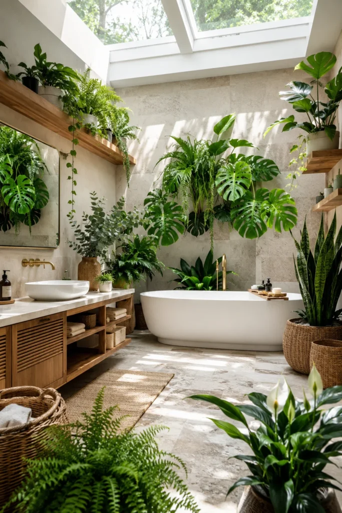 Biophilic Spa with Indoor Plants