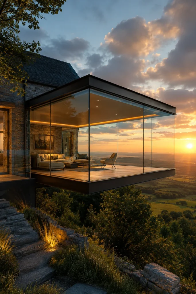 Cantilevered Glass Extension