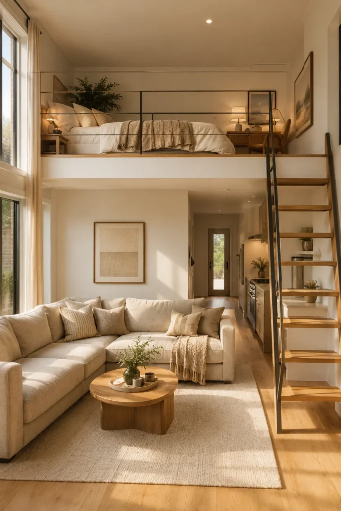 Cozy Sleeping Loft Above the Living Area