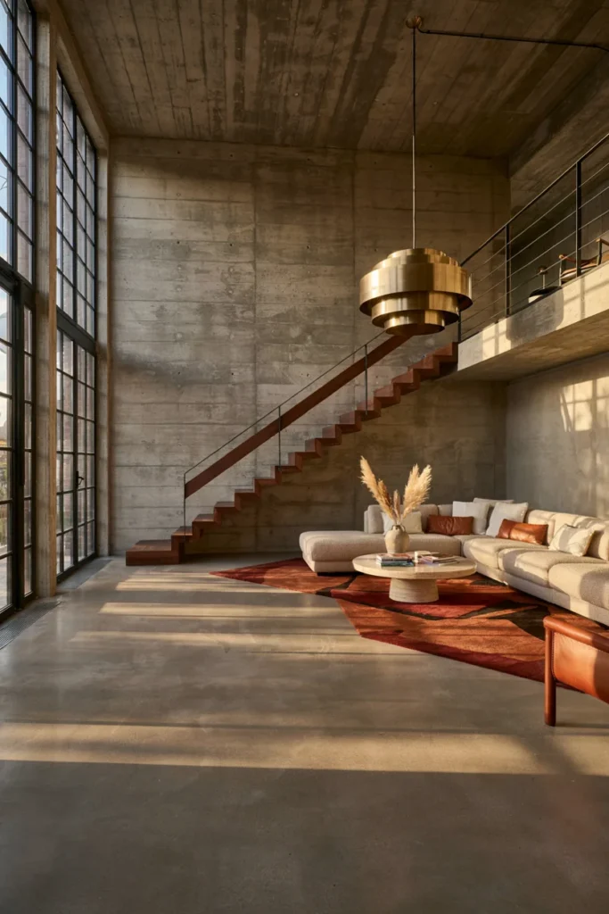 Dramatic Double-Height Living Zones with Floating Elements