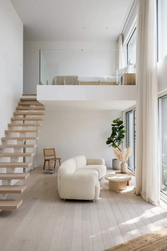 Glass Railing Loft for an Open Feel