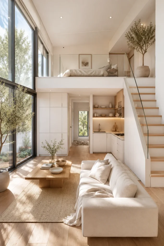 Minimalist White Loft With Natural Light