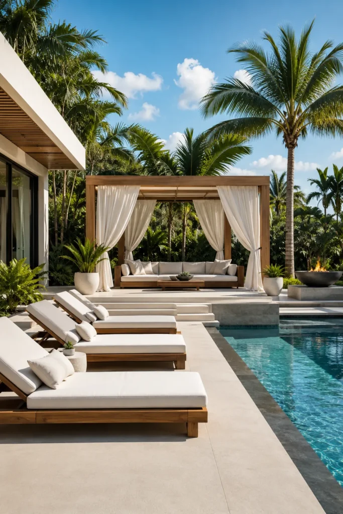 Modern Poolside Cabana Lounge