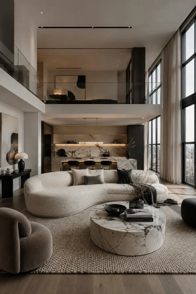 Monochrome Luxe Loft with Timeless Style