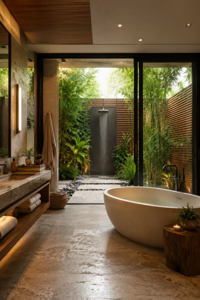 Open-Air or Outdoor-Adjacent Bath