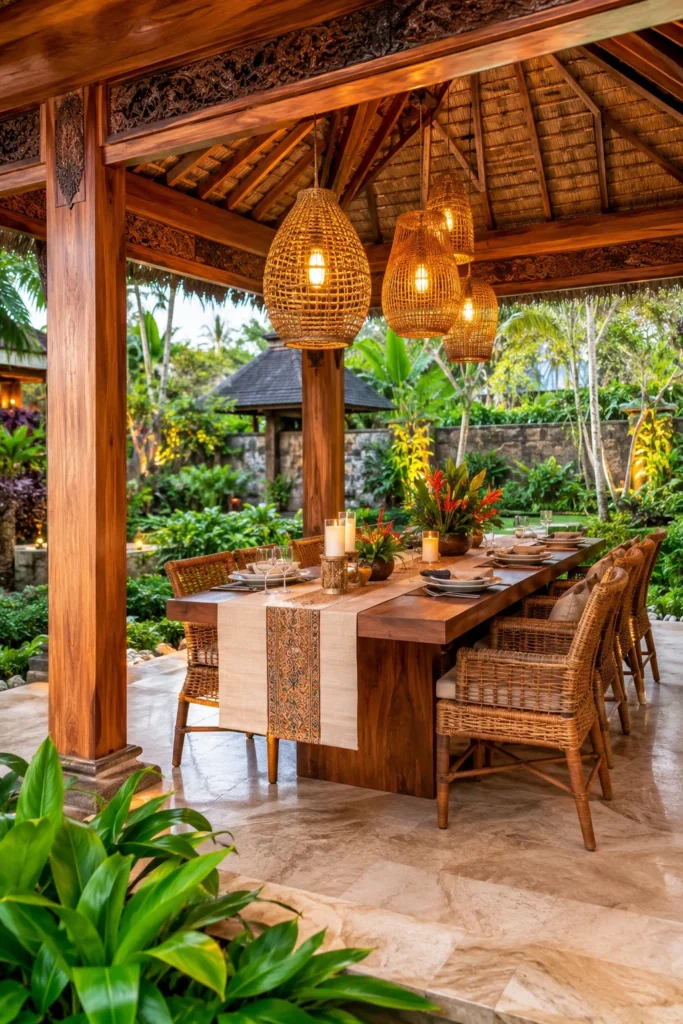 Outdoor Dining Pavilions with Local Textiles