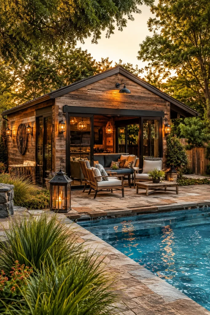 Reclaimed Wood Pool House