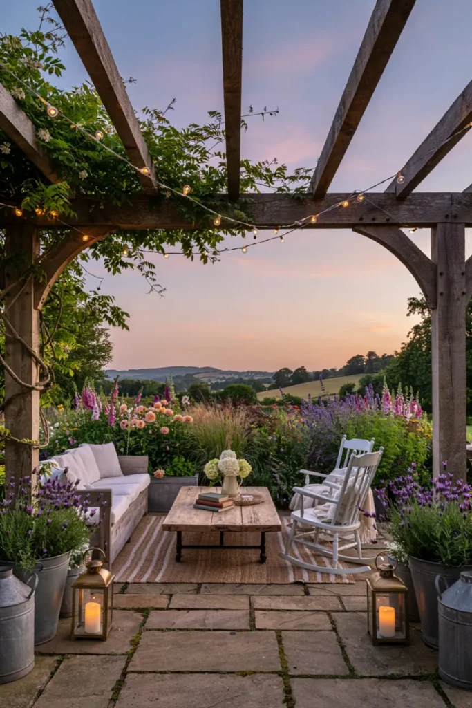 Rustic Farmhouse Outdoor Living Space