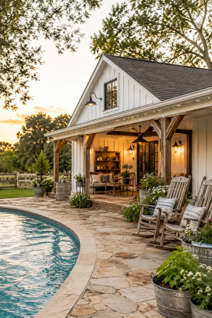 Rustic Farmhouse Pool House