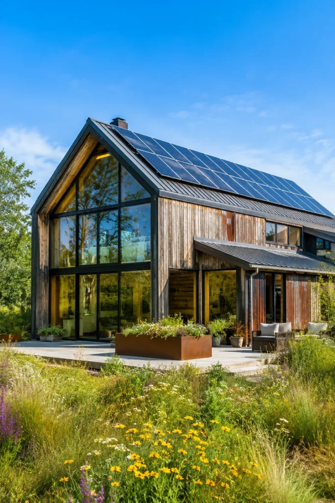 Sustainable Barn House with Eco-Friendly Materials