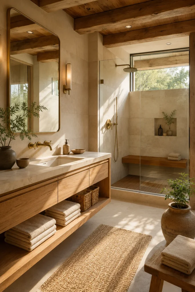 Earthy Warmth with Wood Accents