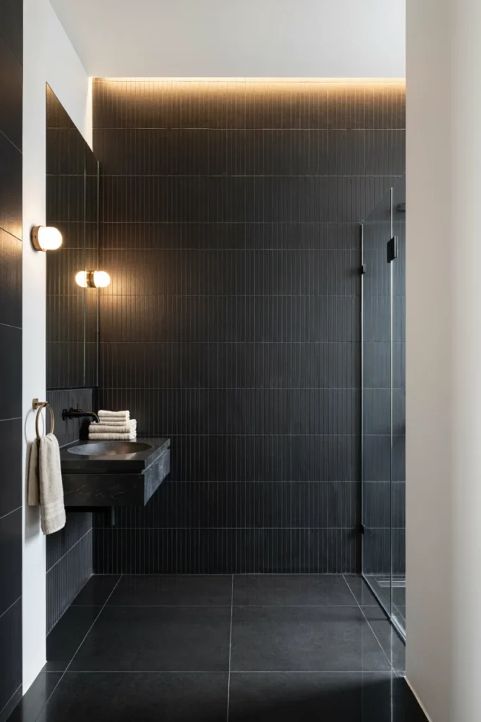 Black Vertical Tile for a Taller Look