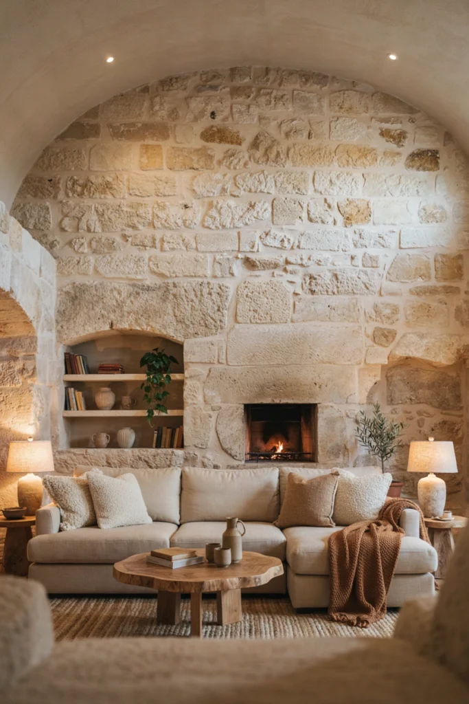 Cave Home With a Cozy Living Room