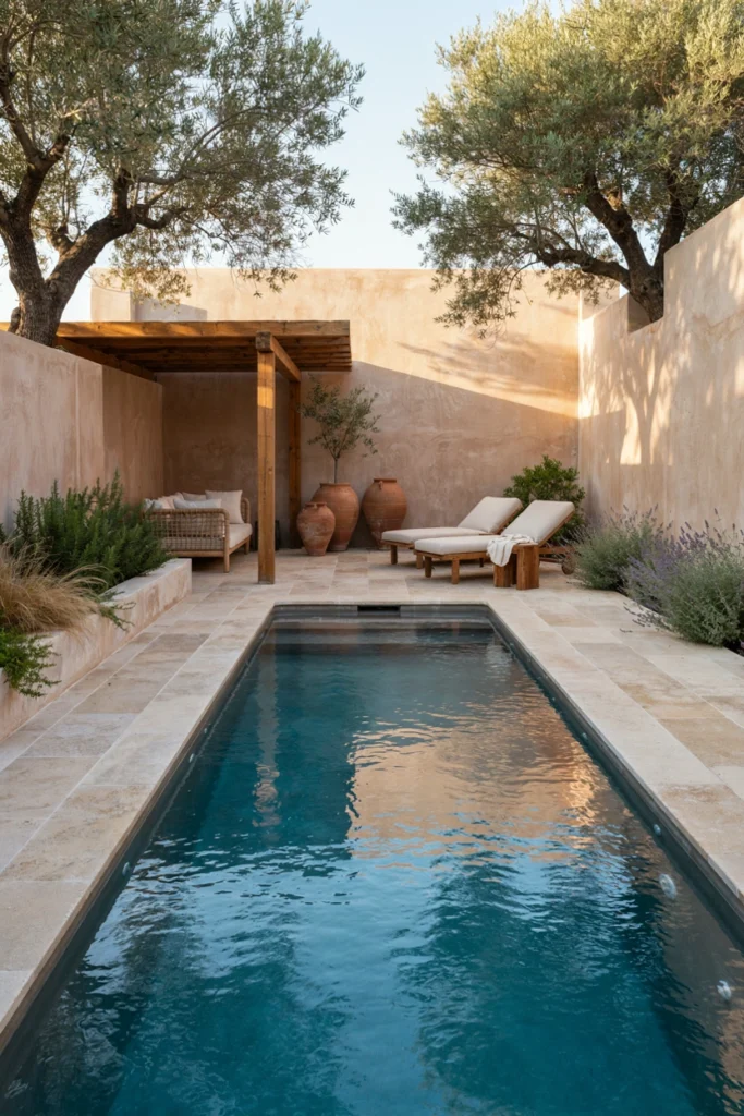 Earth-Toned Backyard Pool