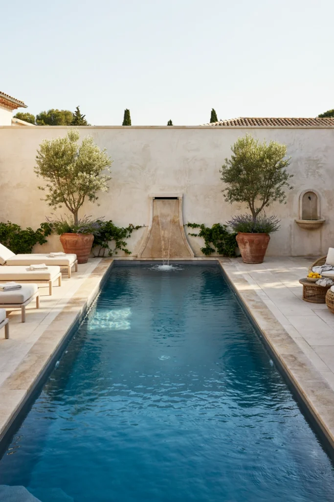 Elegant Pool With Water Features