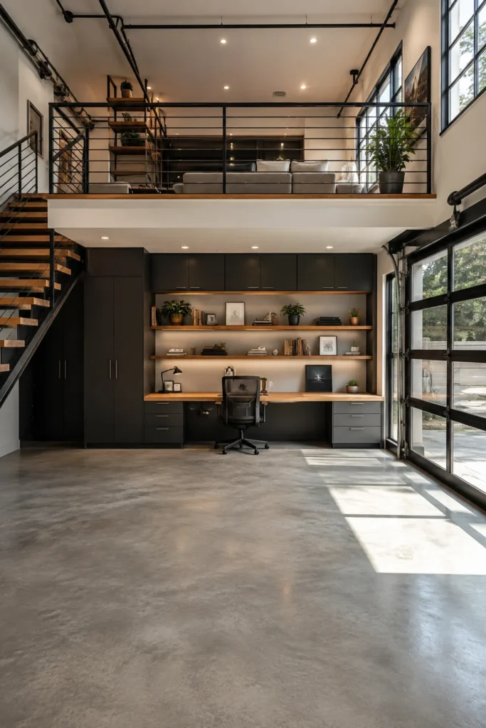 Contemporary Loft with Built-In Home Office