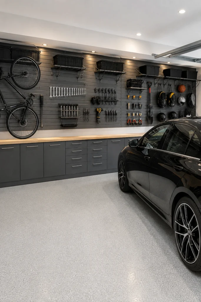 Garage With Slatwall Panels