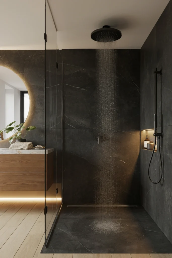 Luxury Black Rainfall Shower