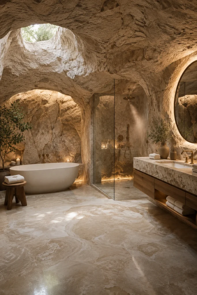 Luxury Cave Home With a Spa-Like Bathroom