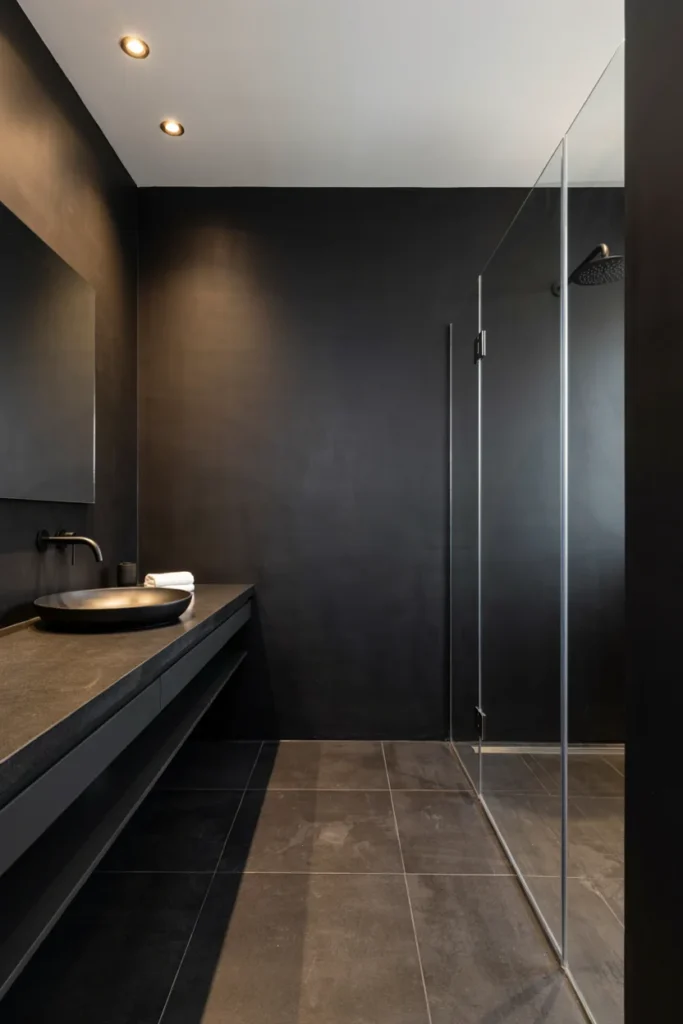 Minimalist All-Black Bathroom