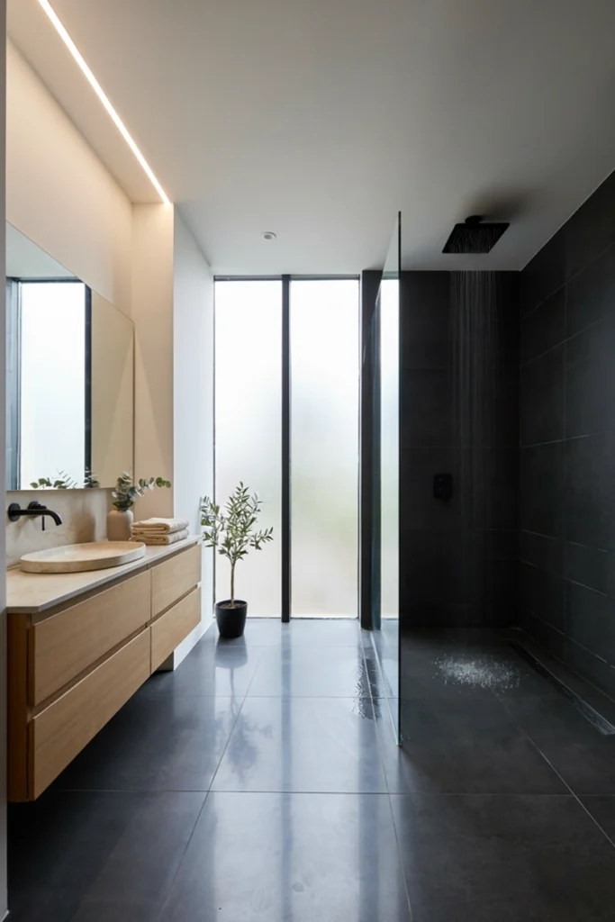 Modern Black Wet Room Shower