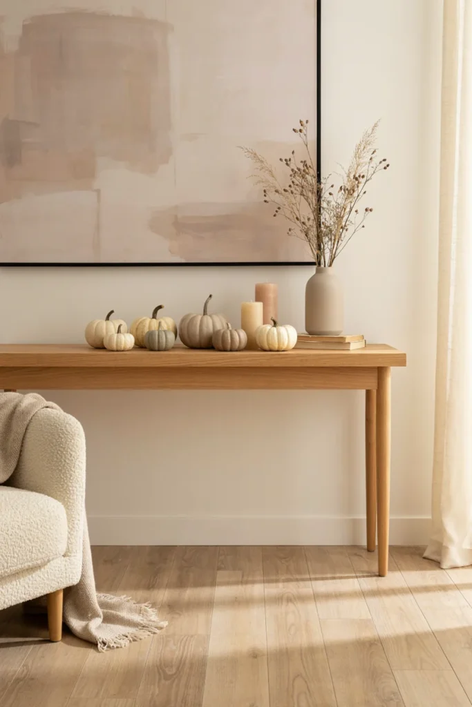 Neutral Pumpkin Decor
