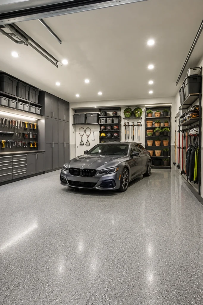 Organized Garage With Smart Storage Zones