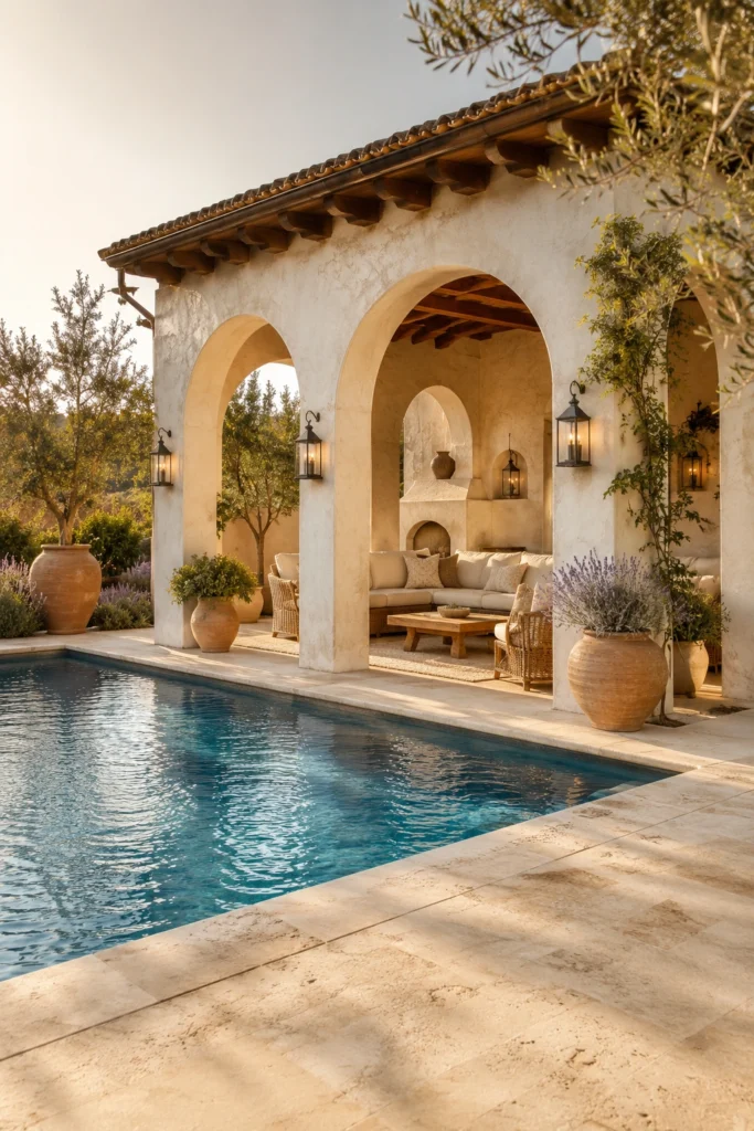 Pool With Arched Cabana