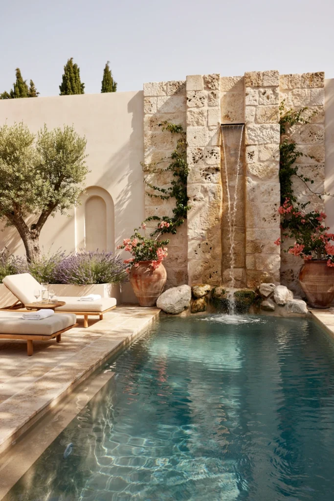 Pool With Stone Waterfall