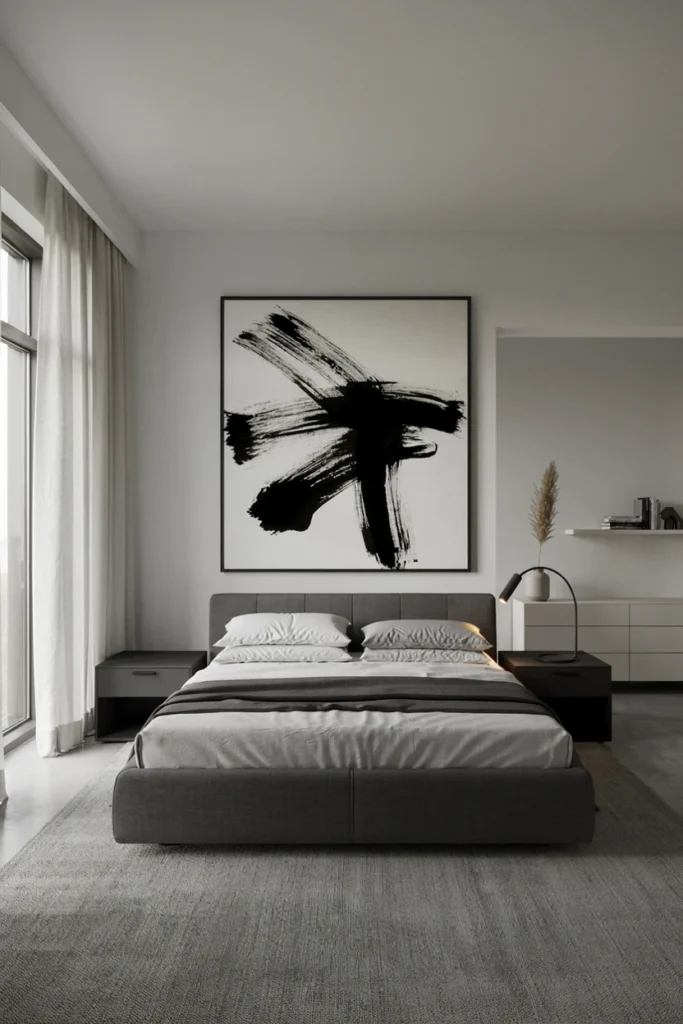 Sleek Monochrome Male Bedroom