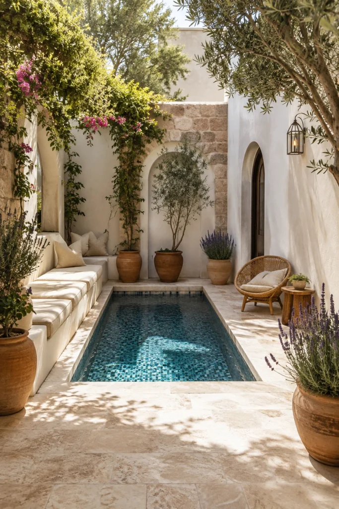 Small Mediterranean Courtyard Pool