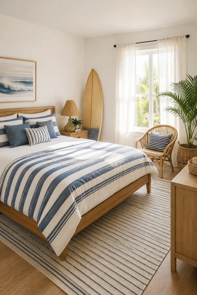 Add Striped Textiles for a Coastal Feel