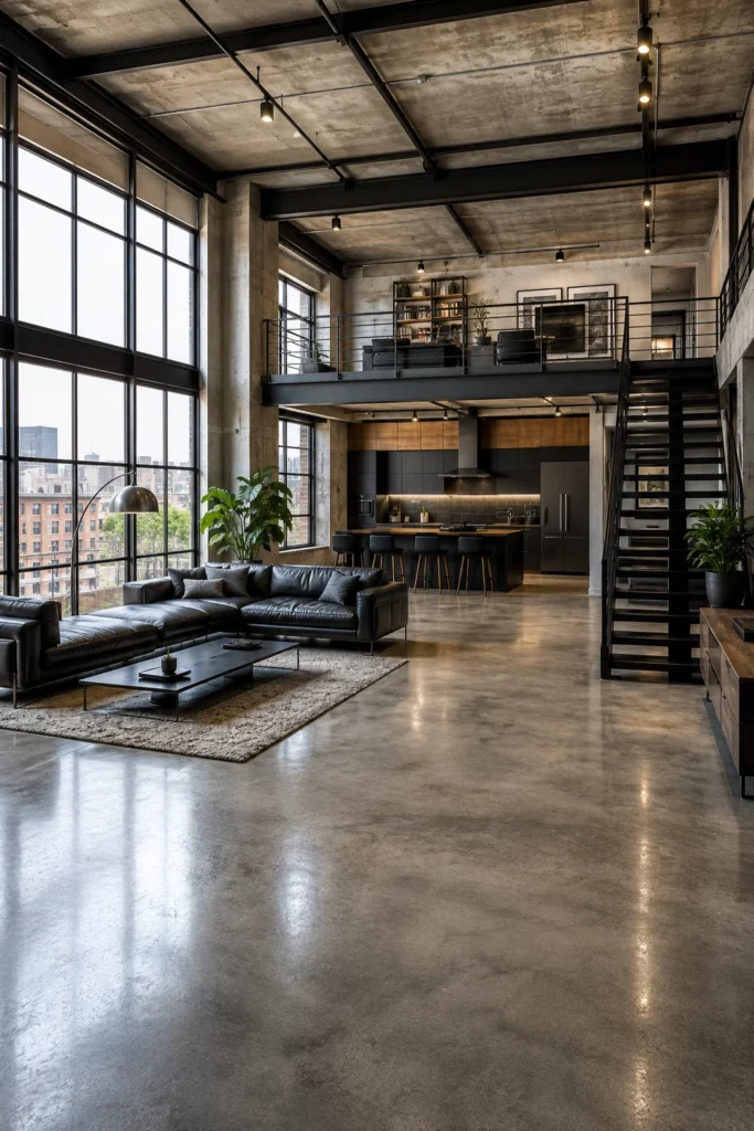 Urban Loft with Polished Concrete Floors