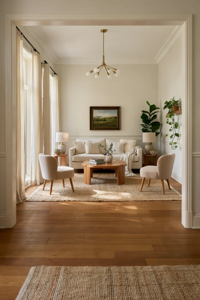 Wood Furniture With Soft Textiles