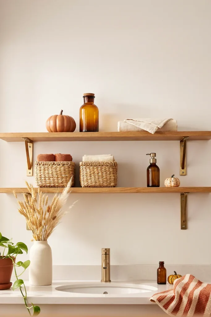 Open Shelves with Fall Decor