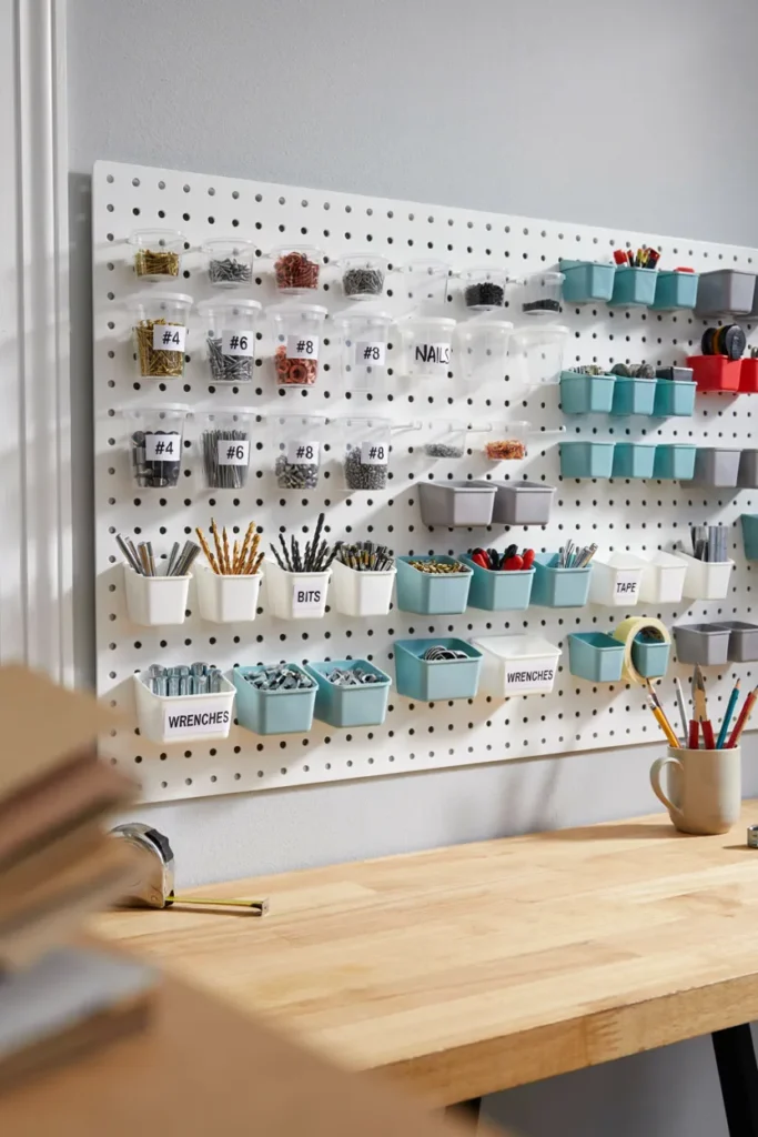 Pegboard Supply Bins