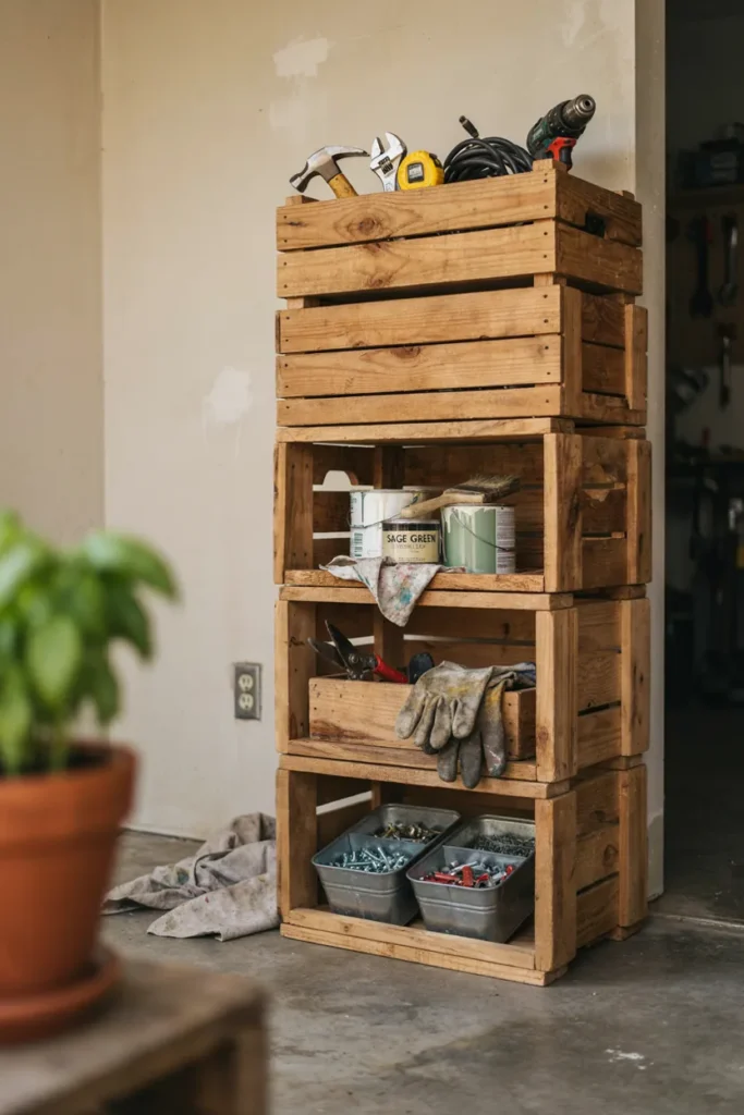 Stacked Wooden Crates