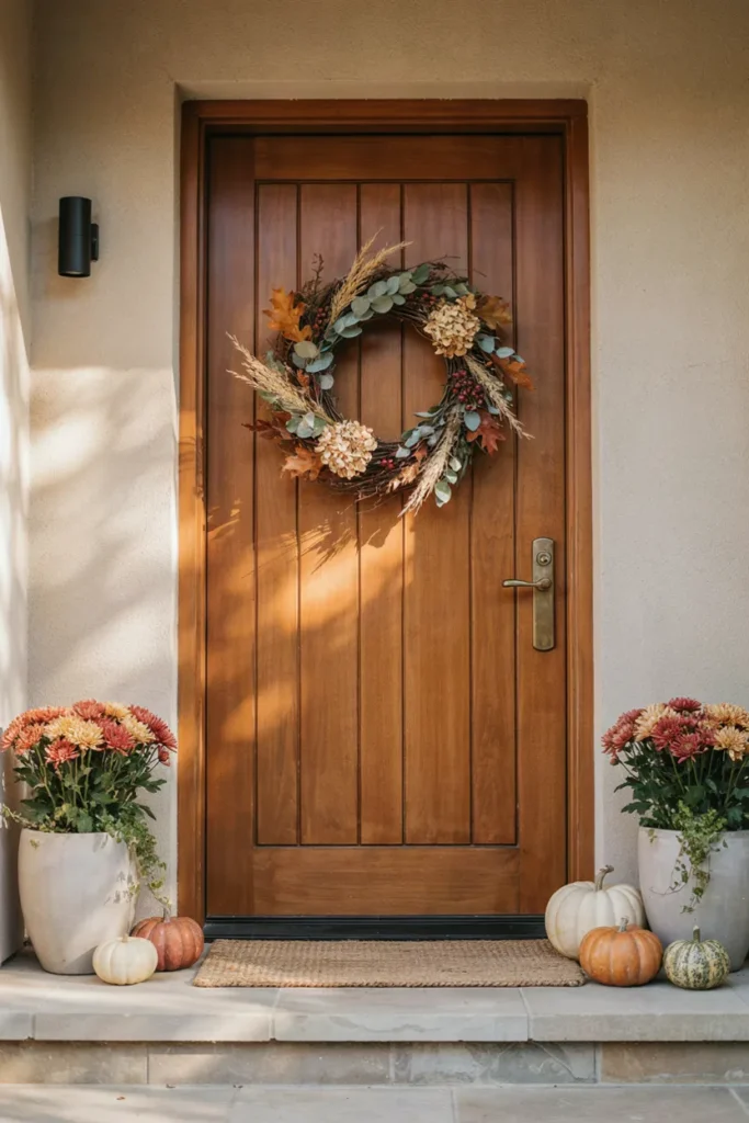 Style the Front Door With an Autumn Wreath
