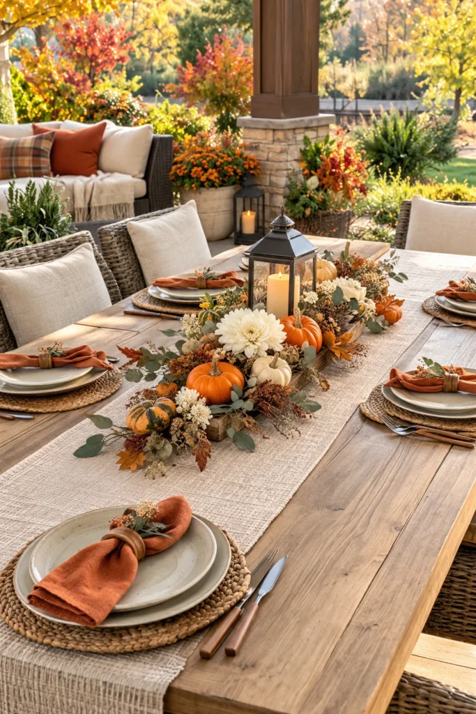 Style Outdoor Tables With Autumn Decor