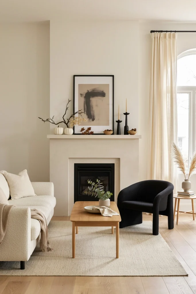 Black and White Fall Mantel