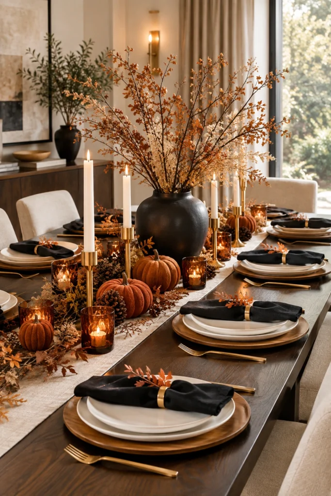 Black, White, and Warm Fall Accents