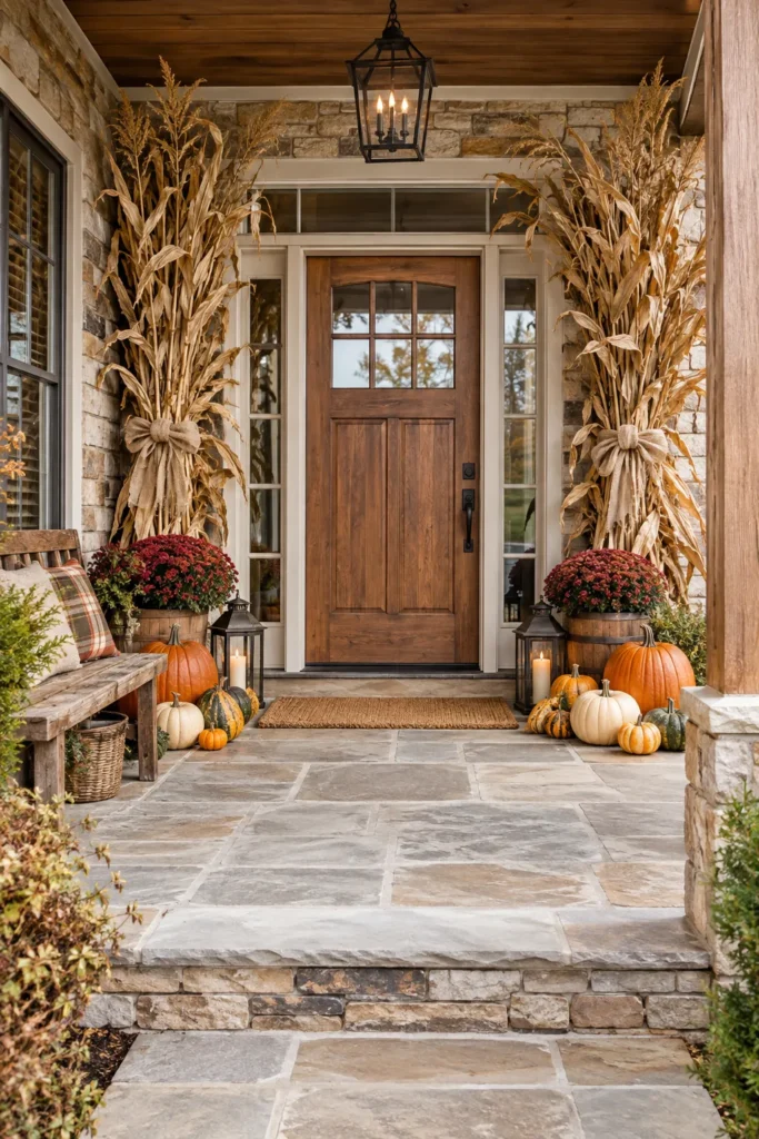 5. Use Corn Stalks for Rustic Fall Charm