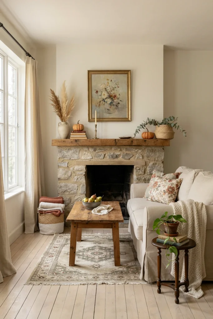 Cozy Cottage-Style Fall Mantel