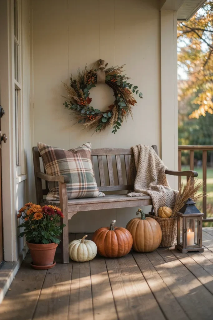 Cozy Plaid Porch Accents