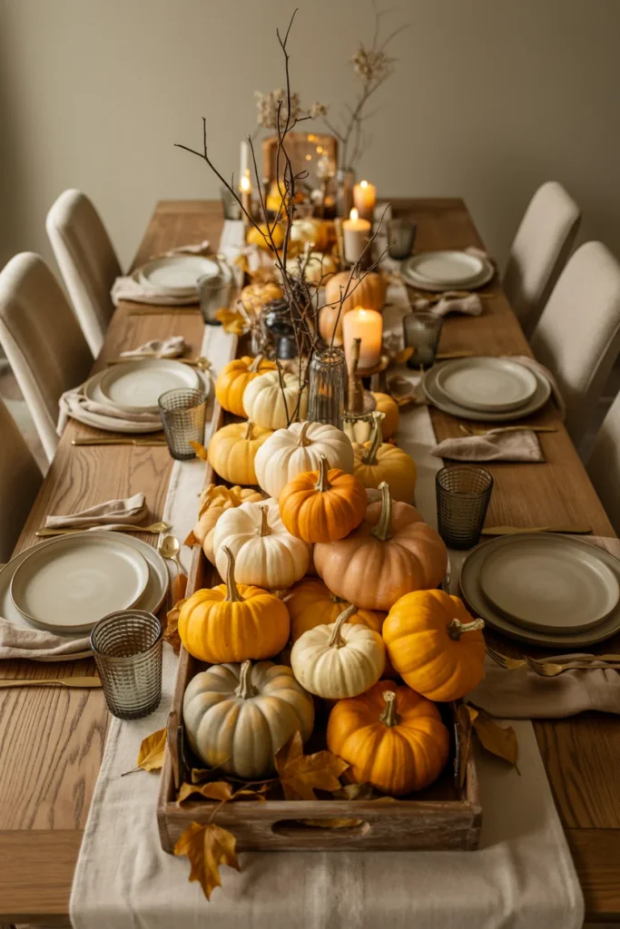 Cozy Pumpkin-Filled Tablescape