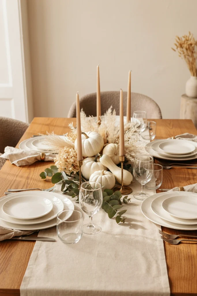 Elegant White Pumpkin Centerpiece