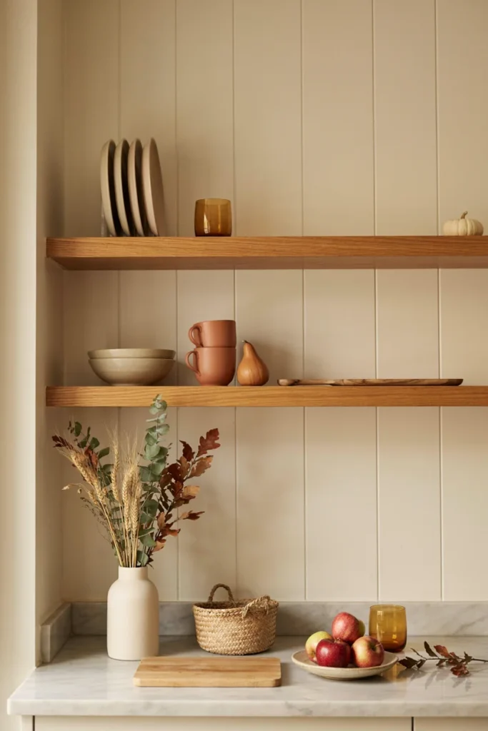 Style Open Shelves With Fall Decor
