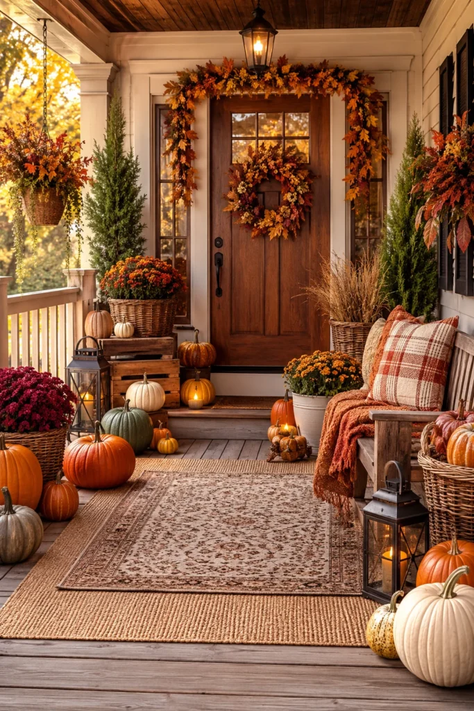 Full Cozy Autumn Porch
