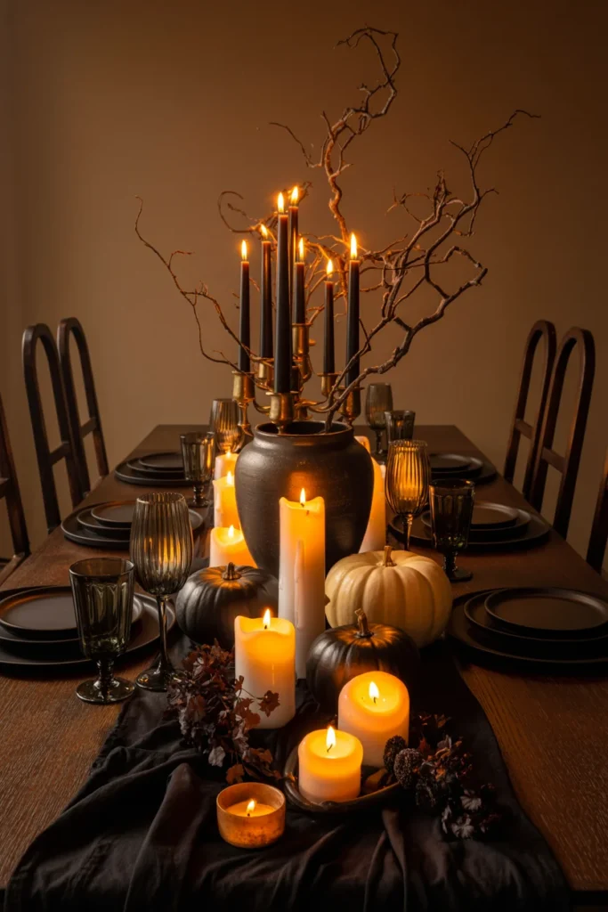 Dramatic Gothic Candle Centerpiece